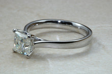 Load image into Gallery viewer, 1.25 carat Moissanite Platinum Solitaire. 6.00mm Princess Cut Moissanite Diamond Solitaire. Forever Classic Moissanite Ring.DEF Color
