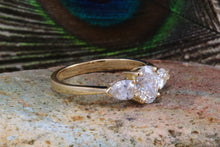 Load image into Gallery viewer, One carat Certified Oval and Pear Drop cut Diamond Trilogy Ring