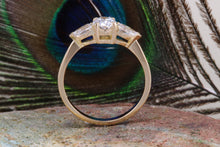 Load image into Gallery viewer, One carat Certified Oval and Pear Drop cut Diamond Trilogy Ring