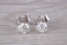 Load image into Gallery viewer, Timeless One carat Diamond Solitaire Stud Earrings