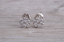 Load image into Gallery viewer, Diamond Cluster set White Gold Stud Earrings