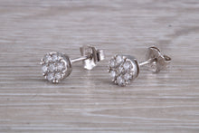 Load image into Gallery viewer, Diamond Cluster set White Gold Stud Earrings