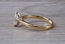 Load image into Gallery viewer, Half carat Marquise cut Certified Diamond set Gold Solitaire