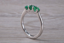 Load image into Gallery viewer, Emerald Trilogy set Platinum Ring