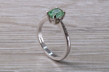 Load image into Gallery viewer, Brazilian Paraiba Tourmaline and Diamond set Platinum Ring