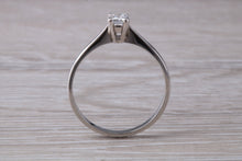 Load image into Gallery viewer, Emerald cut Diamond set Platinum Solitaire