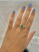 Load image into Gallery viewer, 1.40 carat Emerald and Diamond Trilogy Ring set in 18ct Gold, British Hallmarked