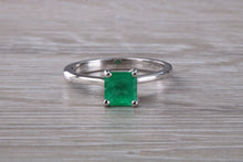 Load image into Gallery viewer, Emerald set Platinum Solitaire