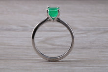 Load image into Gallery viewer, Emerald set Platinum Solitaire
