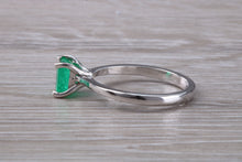 Load image into Gallery viewer, Emerald set Platinum Solitaire