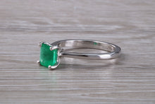 Load image into Gallery viewer, Emerald set Platinum Solitaire