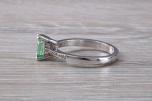 Load image into Gallery viewer, Brazilian Paraiba Tourmaline and Diamond set Platinum Ring