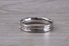 Load image into Gallery viewer, 4 mm Wide Diamond set 18ct White Gold Band