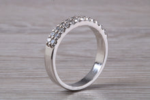 Load image into Gallery viewer, Two Row Half Circle set Diamond Wedding Band