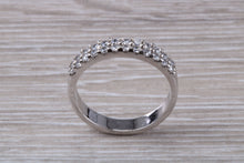 Load image into Gallery viewer, Two Row Half Circle set Diamond Wedding Band