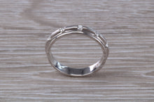 Load image into Gallery viewer, 4 mm Wide Diamond set 18ct White Gold Band