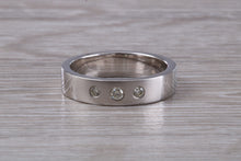 Load image into Gallery viewer, 5 mm wide Diamond set White Gold Band