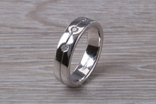 Load image into Gallery viewer, Heavy and Chunky 6 mm wide Wedding Band set with Three Diamonds