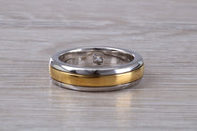 Load image into Gallery viewer, Chunky Two Tone 18ct Gold Diamond set Band