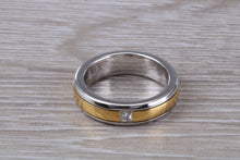 Load image into Gallery viewer, Chunky Two Tone 18ct Gold Diamond set Band