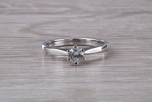 Load image into Gallery viewer, Minimalistic Petite and Simple Diamond set Platinum Solitaire