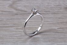 Load image into Gallery viewer, Minimalistic Petite and Simple Diamond set Platinum Solitaire