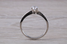 Load image into Gallery viewer, Petite Twist Shank Diamond Engagement Ring