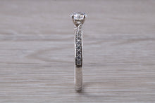 Load image into Gallery viewer, Petite Twist Shank Diamond Engagement Ring
