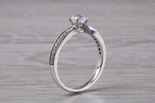 Load image into Gallery viewer, Petite Twist Shank Diamond Engagement Ring