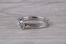 Load image into Gallery viewer, Petite Twist Shank Diamond Engagement Ring