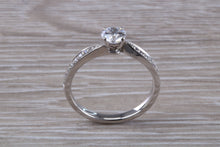 Load image into Gallery viewer, Petite Twist Shank Diamond Engagement Ring