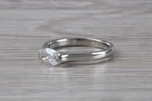 Load image into Gallery viewer, Half carat Oval cut Diamond set Platinum solitaire