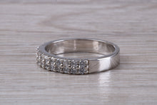 Load image into Gallery viewer, Two Row Half Circle set Diamond Wedding Band