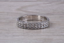 Load image into Gallery viewer, Two Row Half Circle set Diamond Wedding Band
