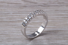 Load image into Gallery viewer, Two Row Half Circle set Diamond Wedding Band