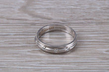 Load image into Gallery viewer, 4 mm Wide Diamond set 18ct White Gold Band