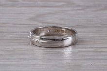 Load image into Gallery viewer, 4 mm Wide Diamond set 18ct White Gold Band