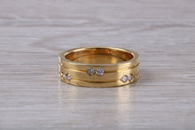Load image into Gallery viewer, 6 mm wide Diamond set 18ct Gold Band