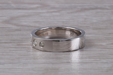 Load image into Gallery viewer, 5 mm wide Diamond set White Gold Band
