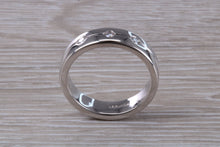 Load image into Gallery viewer, Heavy and Chunky 6 mm wide Wedding Band set with Three Diamonds