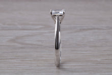 Load image into Gallery viewer, Half carat Certified Emerald cut Diamond Solitaire Engagement Ring