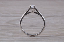 Load image into Gallery viewer, Half carat Certified Emerald cut Diamond Solitaire Engagement Ring