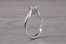 Load image into Gallery viewer, Half carat Certified Emerald cut Diamond Solitaire Engagement Ring