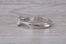 Load image into Gallery viewer, Half carat Certified Emerald cut Diamond Solitaire Engagement Ring