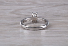 Load image into Gallery viewer, Half carat Certified Emerald cut Diamond Solitaire Engagement Ring