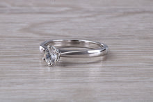 Load image into Gallery viewer, Minimalistic Petite and Simple Diamond set Platinum Solitaire