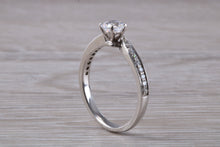 Load image into Gallery viewer, Petite Twist Shank Diamond Engagement Ring