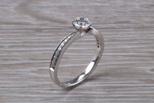 Load image into Gallery viewer, Petite Twist Shank Diamond Engagement Ring