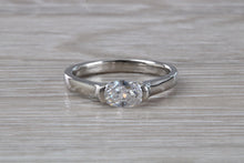 Load image into Gallery viewer, Half carat Oval cut Diamond set Platinum solitaire