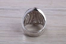 Load image into Gallery viewer, Very large natural Diamond set ladies dress ring. round and baguette cut diamonds, 18ct gold. Dress, cocktail, anniversary,statement ring